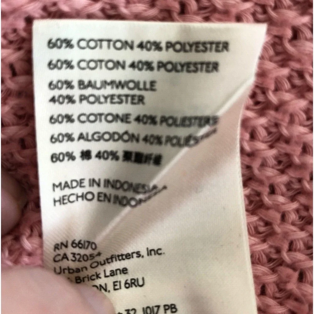 Free People Pink Oversized Scoop-Neck Sweater